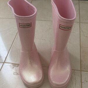 Hunter Kids Sparkly Pink Rain Boots